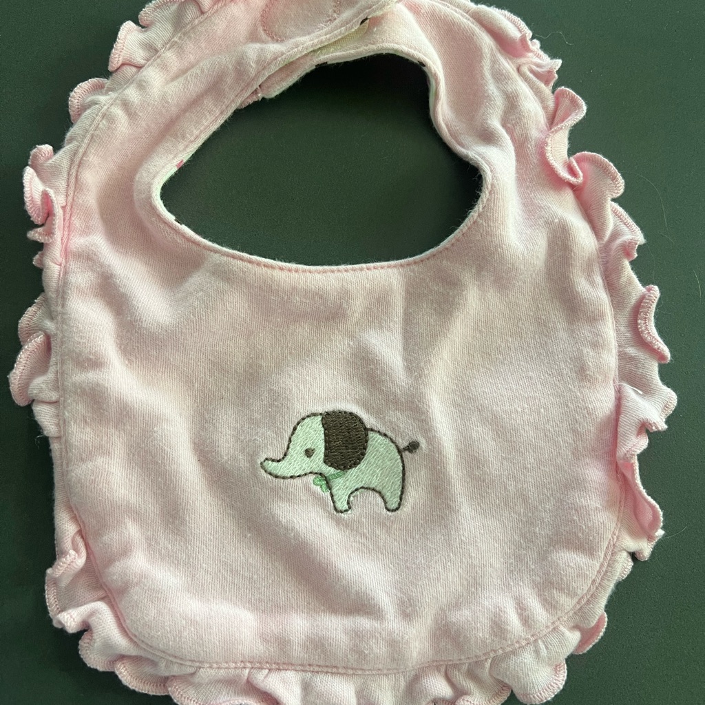 Gymboree Bib Reversible Polka Dot Elephant Nwot